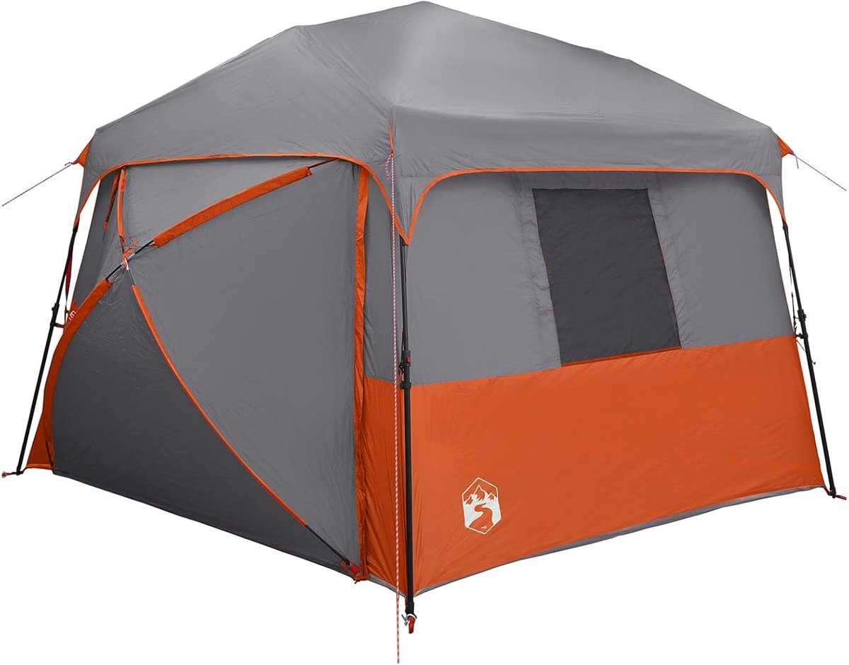 Kampeer schuilplaats - Outdoor tent - Kamperen en buiten - Snelle opzet - 458 x 400 cm - Grijs oranje