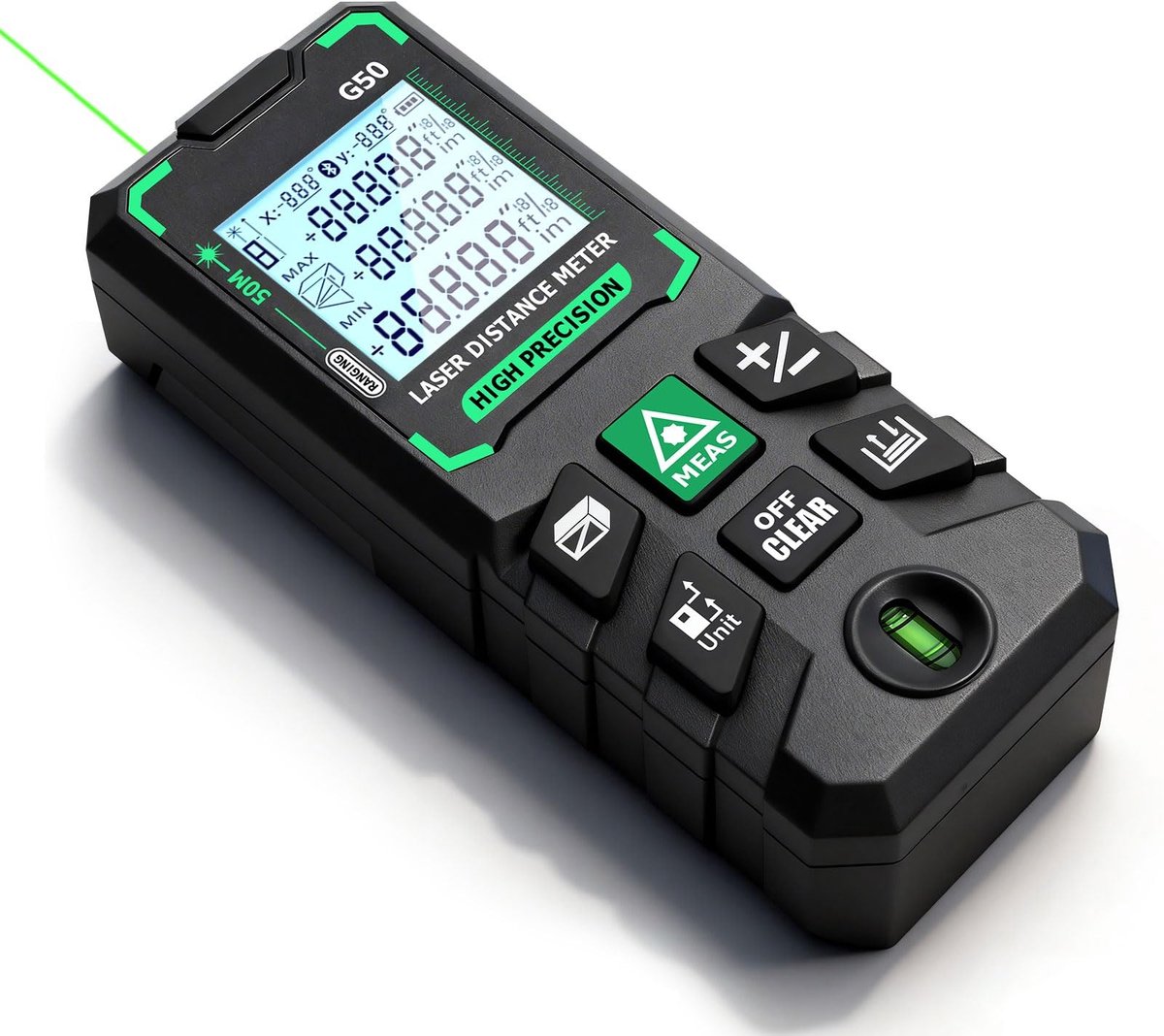 Dailygoods- Afstandsmeter Digitale Gradenboog 50 m - Multifunctioneel - Afstandsmeter Digitaal - Afstandsmeter Laser - Precisie - Gebruiksvriendelijk