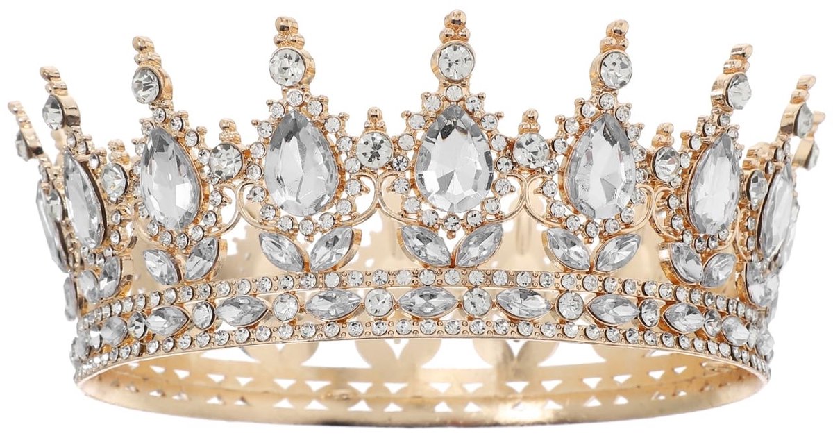 Dailygoods- Koninginnenkroon Lichtgewicht - Tiara - Haarsieraad - Hoofdtooi - Sluier Bruid - Strass Steentjes