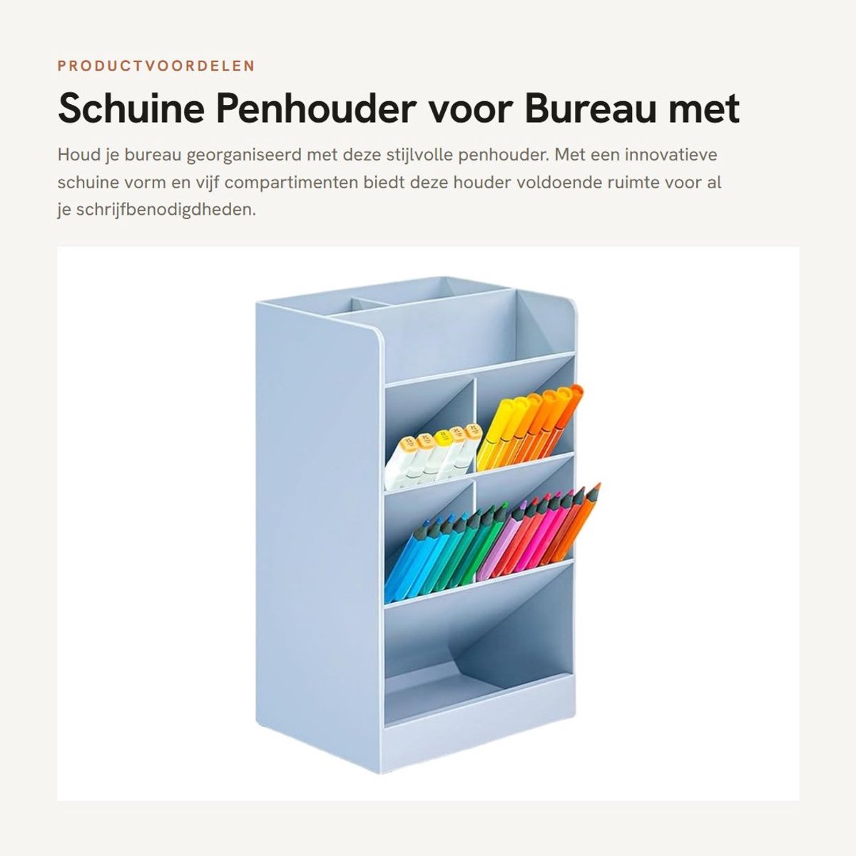 Dailygoods- Penhouder met 5 compartimenten - Schuine ontwerp - Bureau