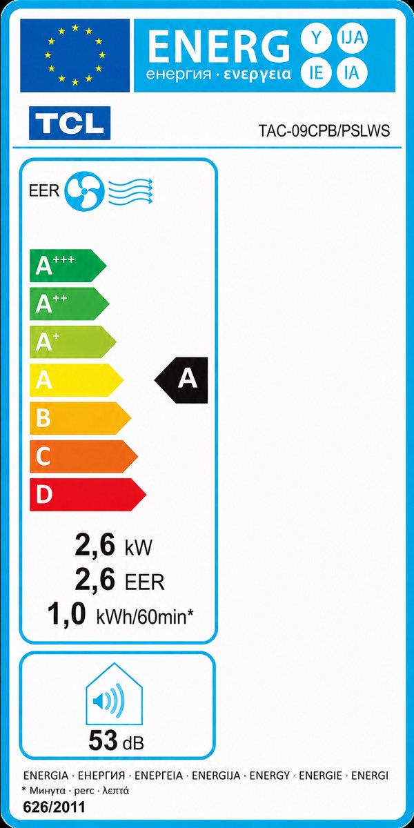 TCL Mobiele Airco 9000 BTU - met Afstandsbediening - Airconditioner - met Afvoerslang - Slaapkamer, Woonkamer, Kantoor - TAC-09CPB/PSLWS – foto 2