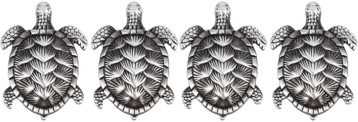 Dailygoods- Garderobenknoppen 4 Stuks - Schildpad Motief - Deurknoppen voor Kasten - Zinklegering - Duurzaam - Geschikt voor Familiegebruik