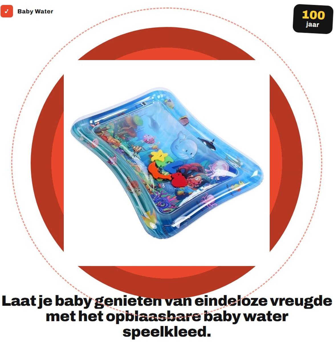 Dailygoods- Speelkleed Baby Hoogwaardig Materiaal - Waterspeelmat - Draagbaar Ontwerp - Oceaan Dieren Speelgoed - Activiteit Tool - Veilig en Duurzaam - Watermat
