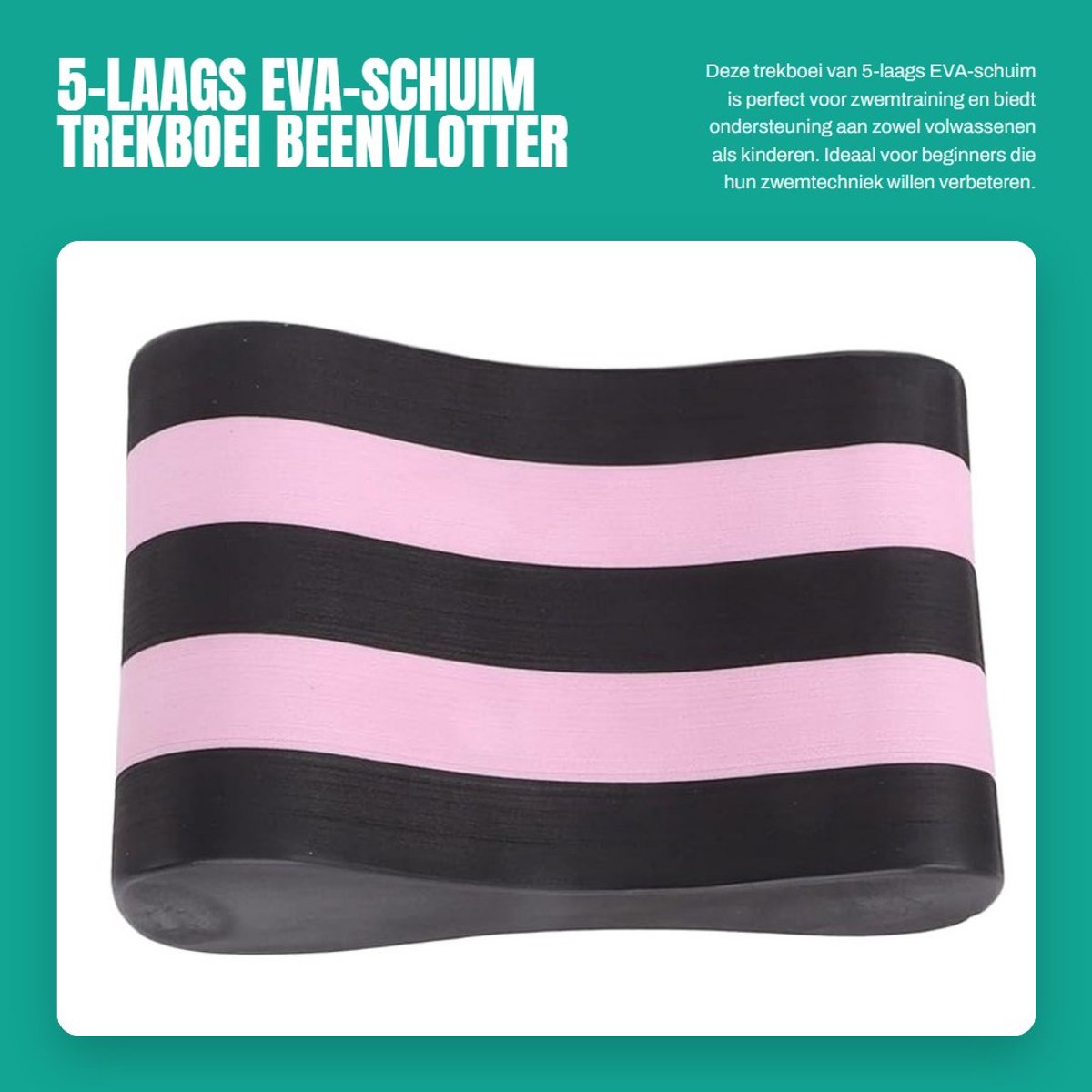 Dailygoods- Trekboei 5-laags EVA - Zwemcorrectietrainingsbeenbord - Kickboard - Drijver - Lichtgewicht - 24 x 15 x 11 cm - Beendrijver
