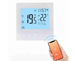 Slimme thermostaat - Smart thermostaat - Programmeerbaar - Touchscreen - App-bediening - WiFi - Geschikt voor vloerverwarming - Watergedragen vloerverwarming