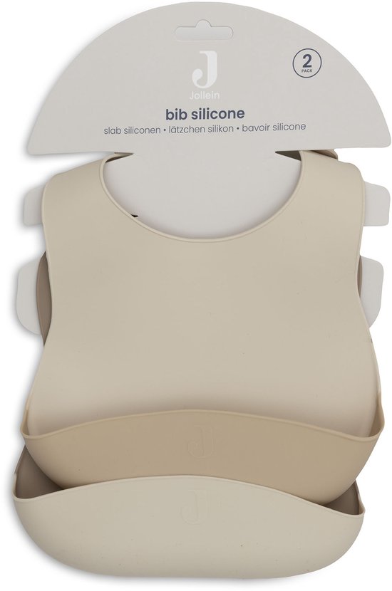 Jollein Slabbetjes Siliconen - 2 Stuks - Natural Shades van Jollein — afbeelding 3
