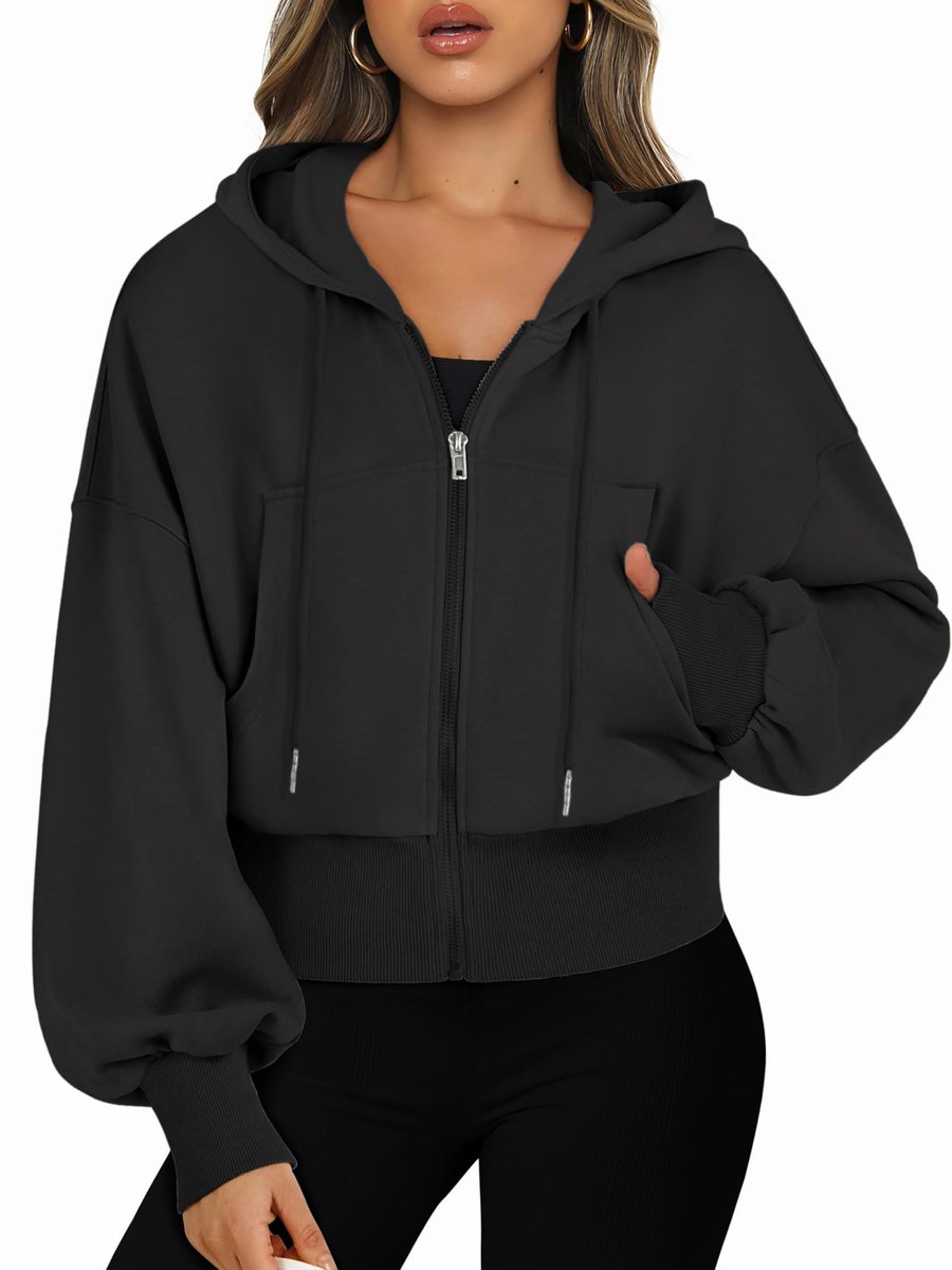 Dailygoods- Sweatjack Dames - Korte Rits - Capuchon - Lange Mouwen - Casual - Zachte Gebreide Stof - Hoodie