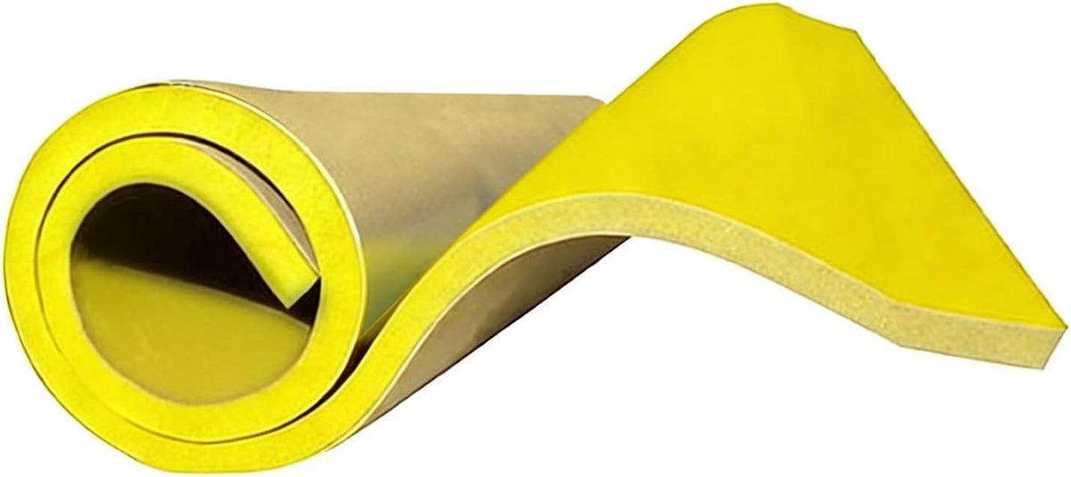 Zelfklevend Schuimrubber - Spons Plaat - Doe-het-zelf Project - Gesloten Cel Structuur - 1m x 1m - Geel