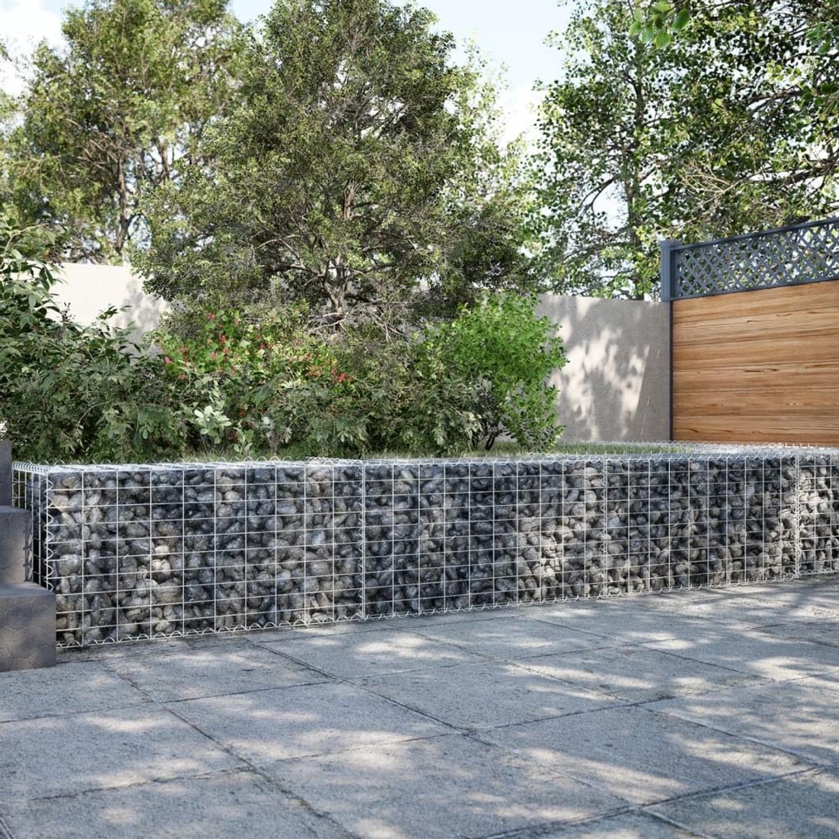 Schanskorf met afdekking - Stenen mand decoratie - Tuin inrichten - Montage zonder gereedschap