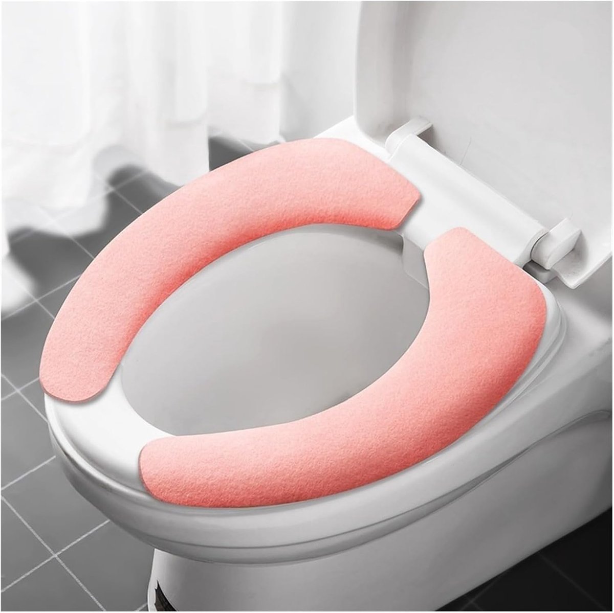 WC-bril hoezen - Toiletstoel matten - Badkamer Comfort - Zelfklevend en Wasbaar - 1 Paar - Roze
