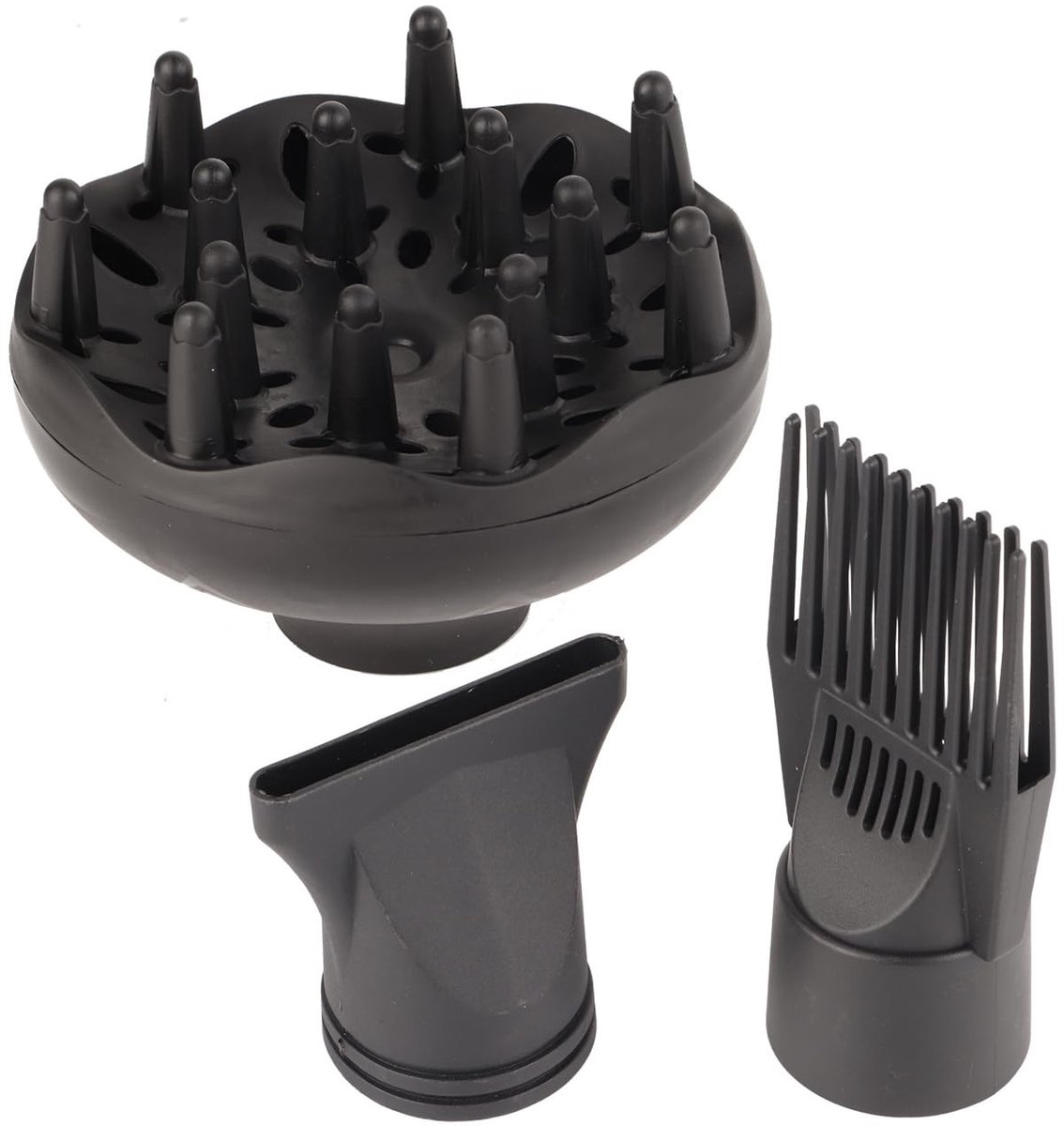 Dailygoods - Professionele Föhn Nozzle - Diffuser Set - Ideaal voor Kappers - Vervangbare Kam Attachment - Geschikt voor Huishouden - ABS Materiaal