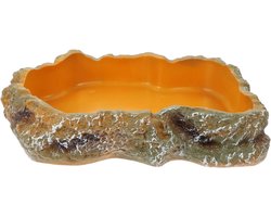 Reptielen voerbak - Hagedis schildpad - Voeren en drinken - Realistische rotstextuur - Niet gespecificeerd - Bruin