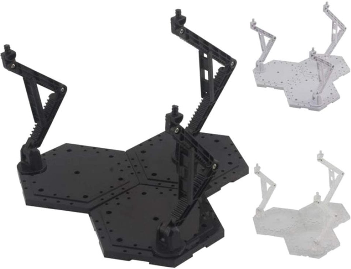 Dailygoods- Standhouder Universele Basis - Display Stand voor 1:144 Gundam - Kunststof - 21x21x18,5cm - Eenvoudige Montage - Goede Stabiliteit - Modelstandaard