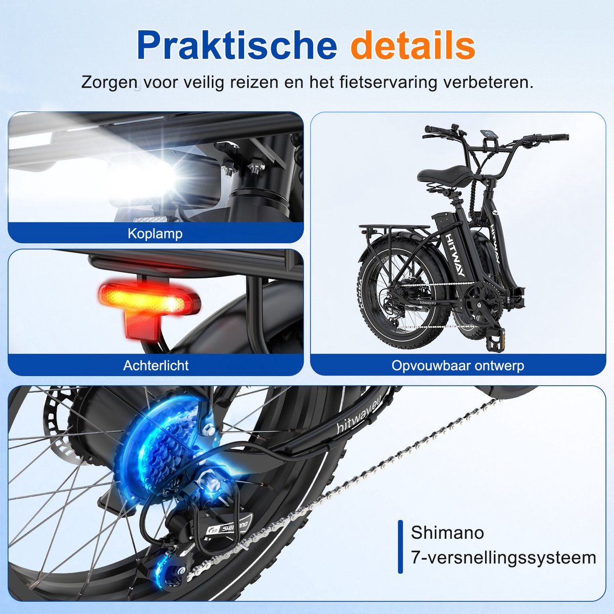 Hitway BK6S Plus: 27Ah Fat Tire E-Bike, 200km Bereik thumbnail 4