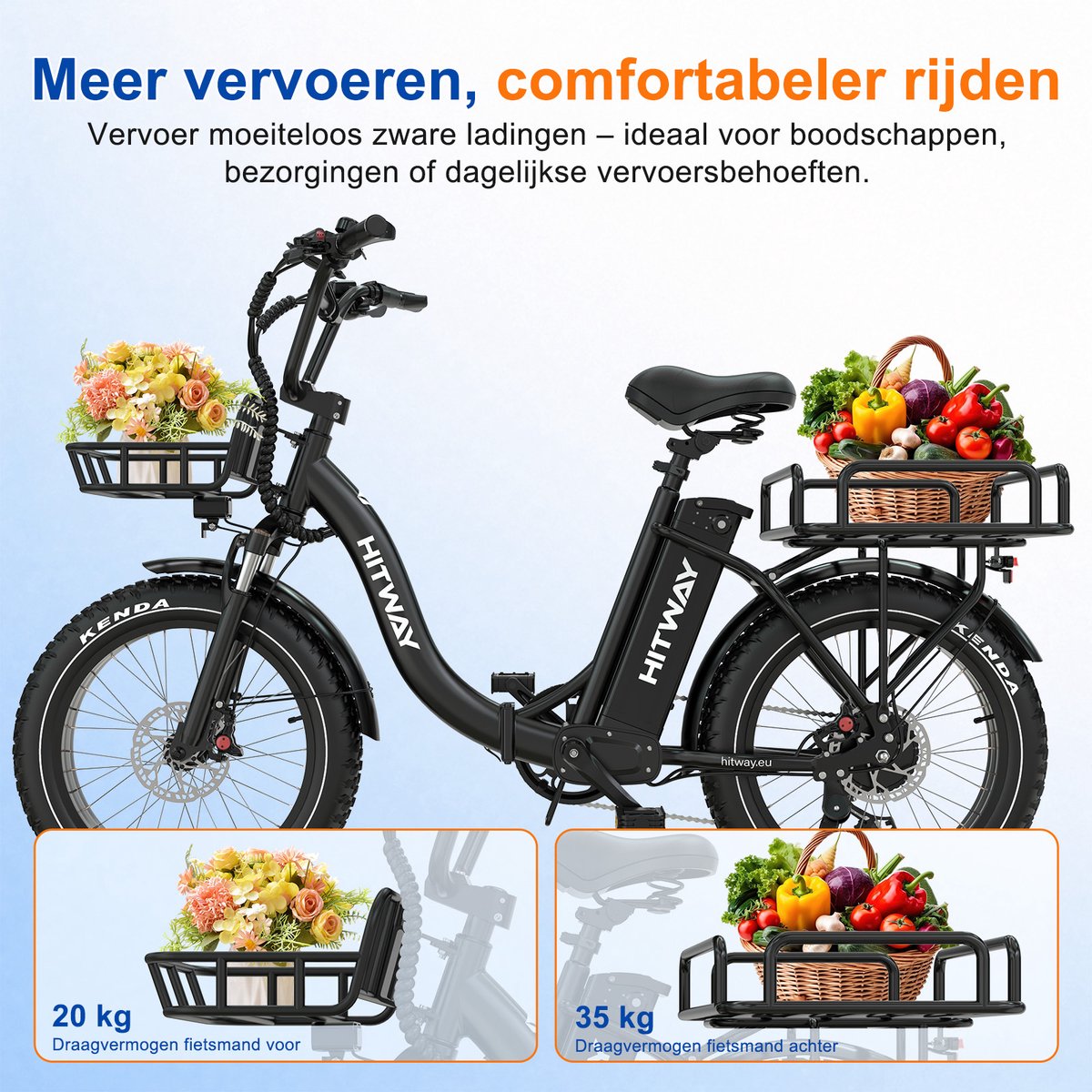 Hitway BK6S Plus: 27Ah Fat Tire E-Bike, 200km Bereik thumbnail 6