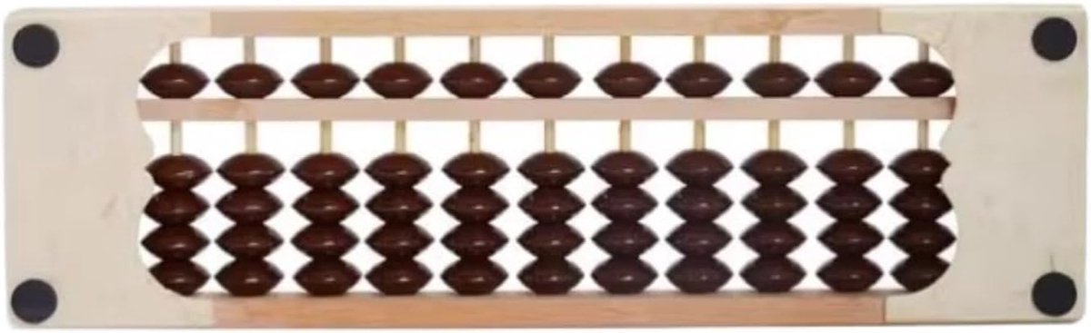 Houten Telraam - Rekenmachine Hulpmiddel - Wiskunde Leren - 13 Cijferige Rijen - 253x75cm - Bruin