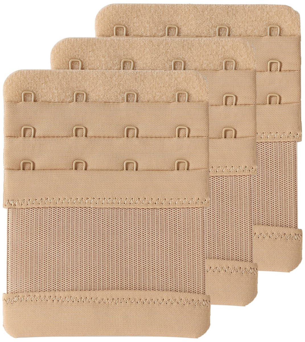 Dailygoods- Beha-extender Zacht - 2/3/4 Haken - Verstelbare Lengte - Comfortabel - Nylon/Roestvrij Staal - Geschikt voor Meeste Maten - Bh-verlenger