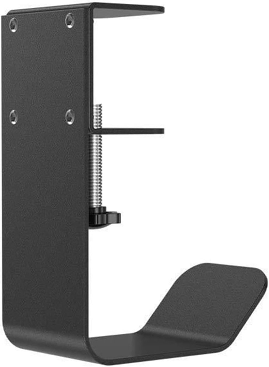 Hoofdtelefoon Haak - Muziekoord Hanger - Bureau Organisatie - Verstelbare Klem - 14 x 10 x 3 cm - Zwart