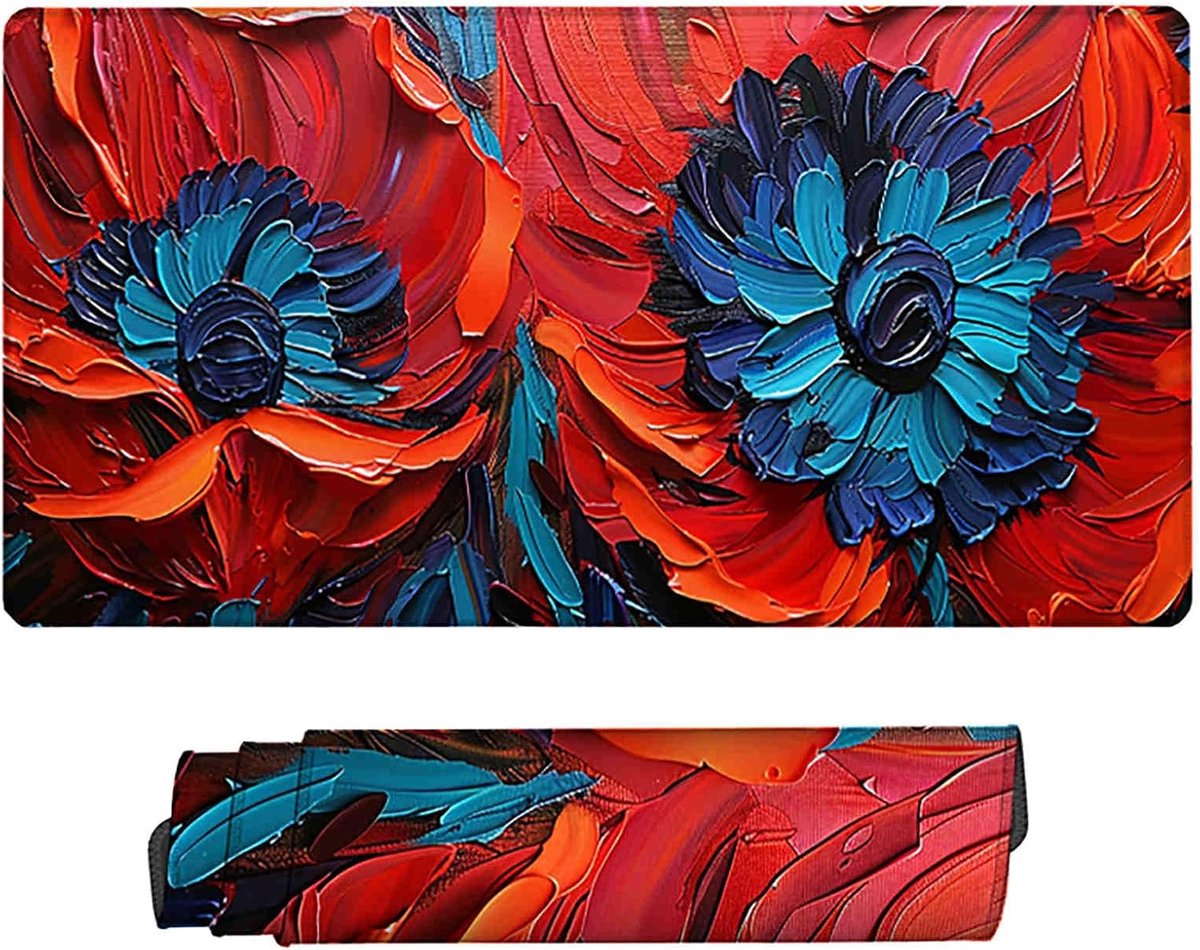 Muismat Bureauonderlegger - Grote Mat - Comfortabel Werken - Waterafstotend Gestikt - 120x60cm - Zwart