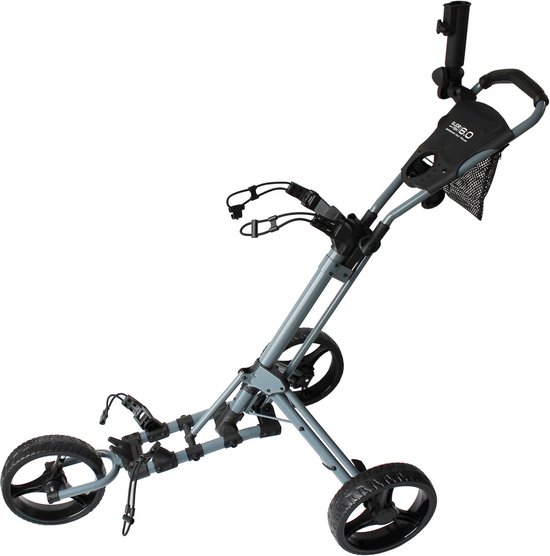 Golf Push Trolley - Golftrolley - Sporten - Aluminium frame - 40x33x82cm - Zwart/Gunmetal — afbeelding 2