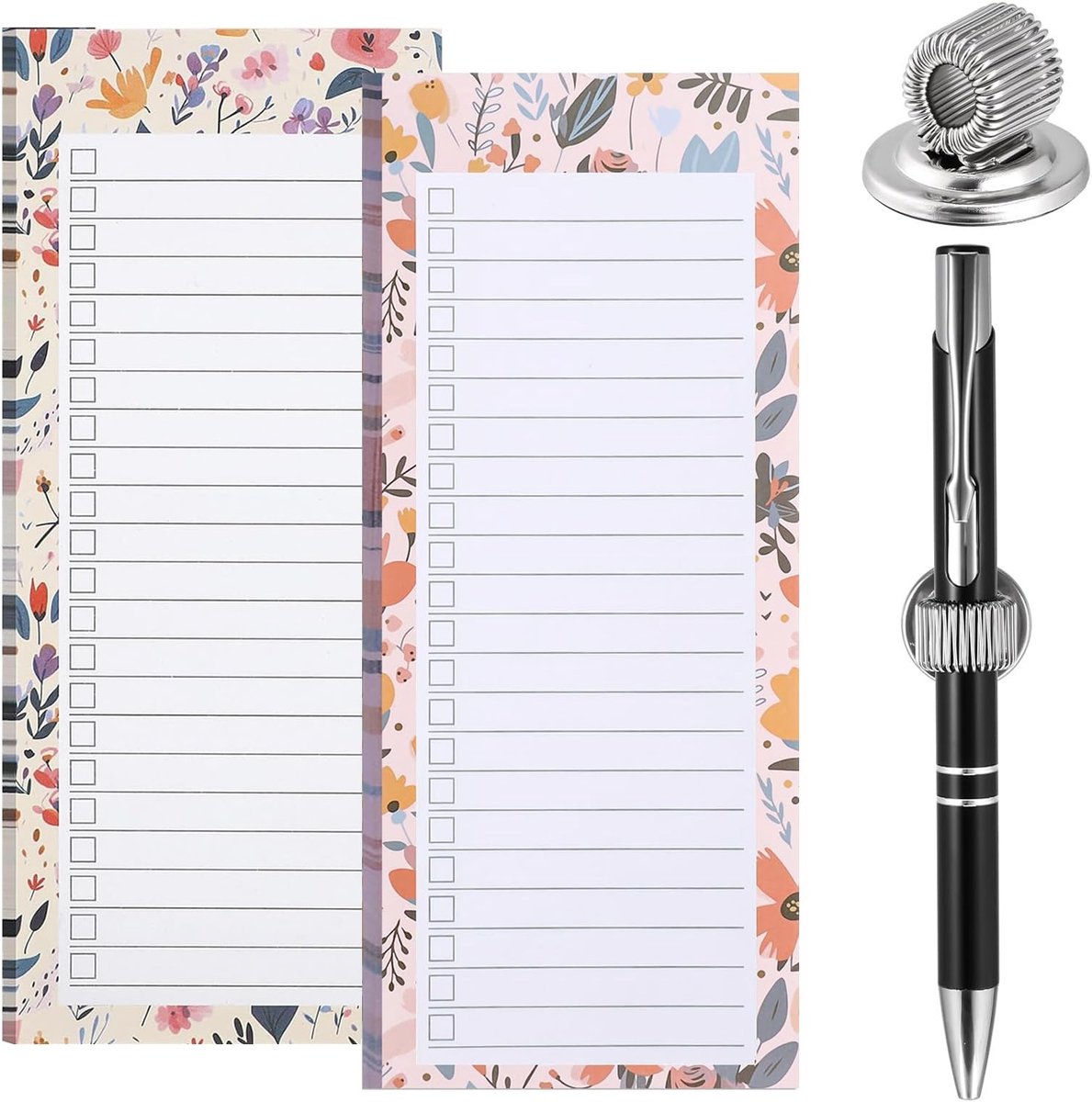 Dailygoods- Notitieblok Magnetisch - 2 Stuks Boodschappenlijst - Magnetische Penhouder - 50 Vellen per Blok - Takenlijstblok - Ideaal voor Koelkast