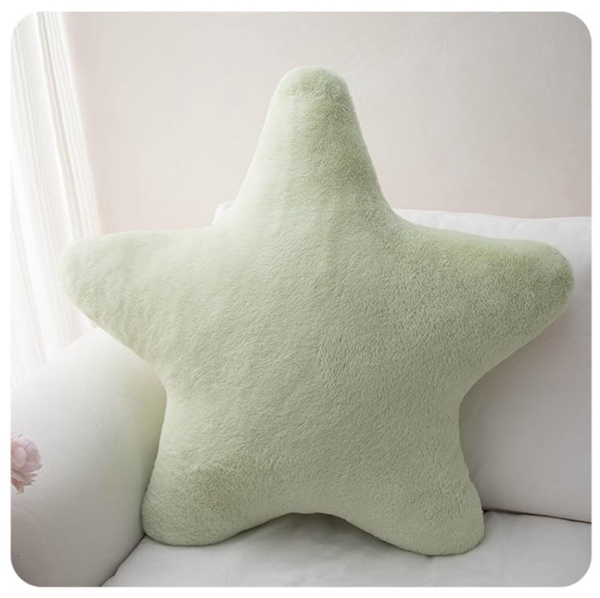 Dailygoods- Sterkussen Pluizig - Knuffelkussen - Decoratiekussen - Sierkussen - 18x18 cm - Hoogwaardig Imitatie Konijn