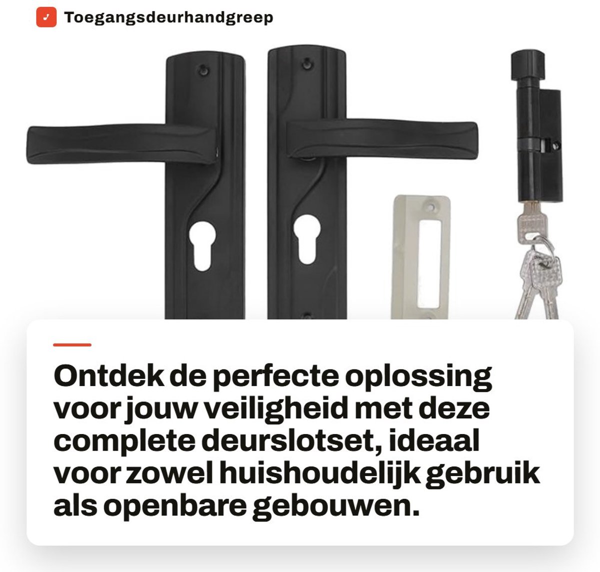 Dailygoods- Deurslotset Compleet - Deurslot Buitendeur - Deurslot met Sleutel - Mangaanstaal - Versterkt Paneel - Slijtvast en Duurzaam
