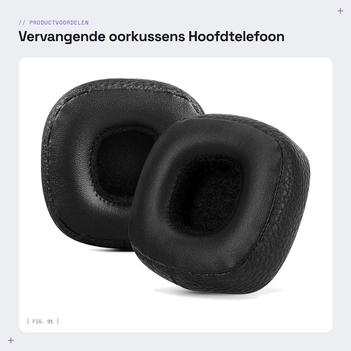 Dailygoods - Vervangende oorkussens - Hoofdtelefoon oorkussens - Eiwitleer - Zwart - Comfortabele pasvorm - Geschikt voor Major en IV