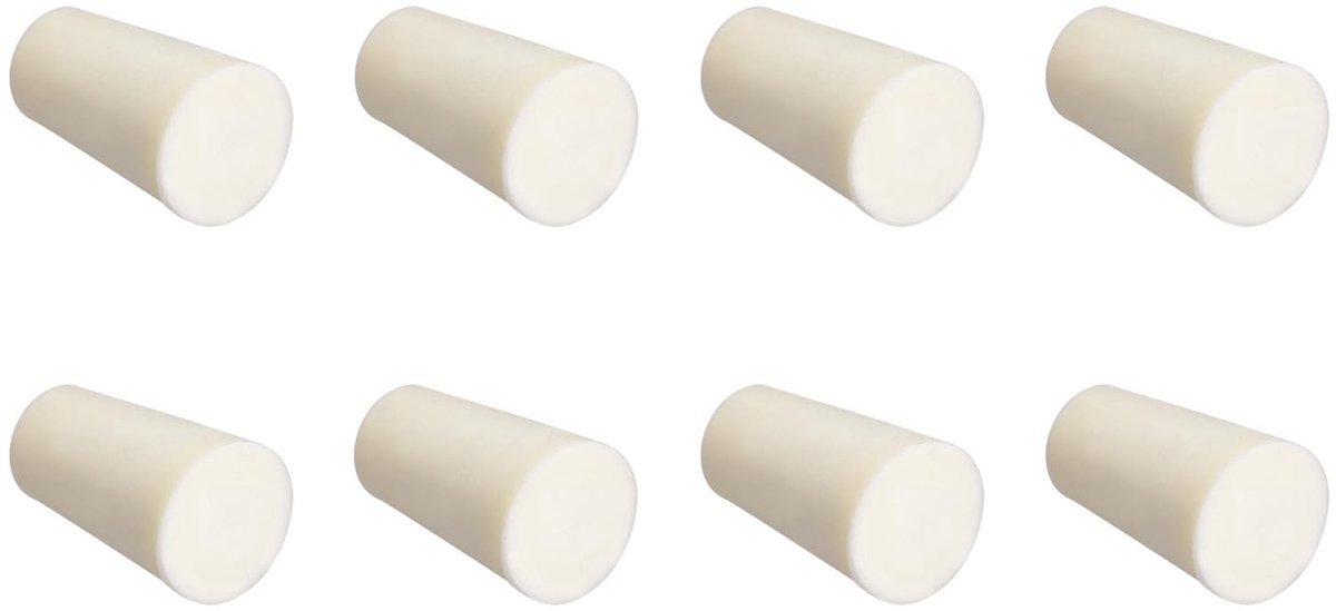 Dailygoods- Siliconen Stop - Vaste Laboratoriumstop - Geleverd in 8 Stuks - Geschikt voor Buisopeningen 15-19 mm - Beige Kleur - Voor Glazen Poorten - Stopper