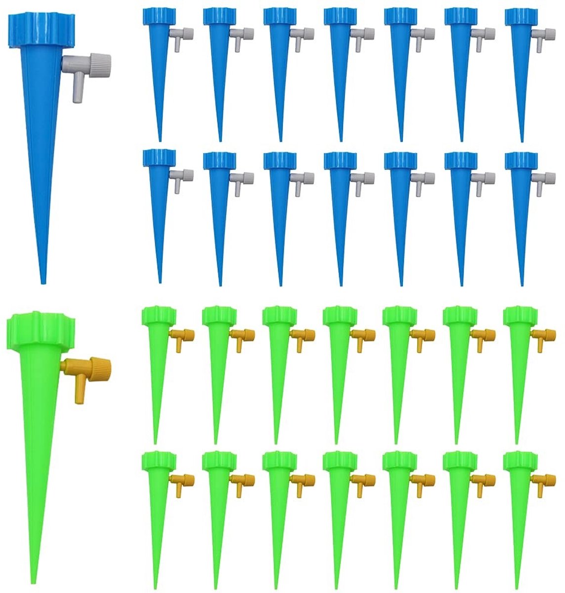 Dailygoods- Druppelirrigatiesysteem 30 Stuks - Zelfbewaterende Punten - Verstelbaar - Automatische Irrigatie - Hittebestendig - Milieuvriendelijk PP - Plantenbewateringssysteem