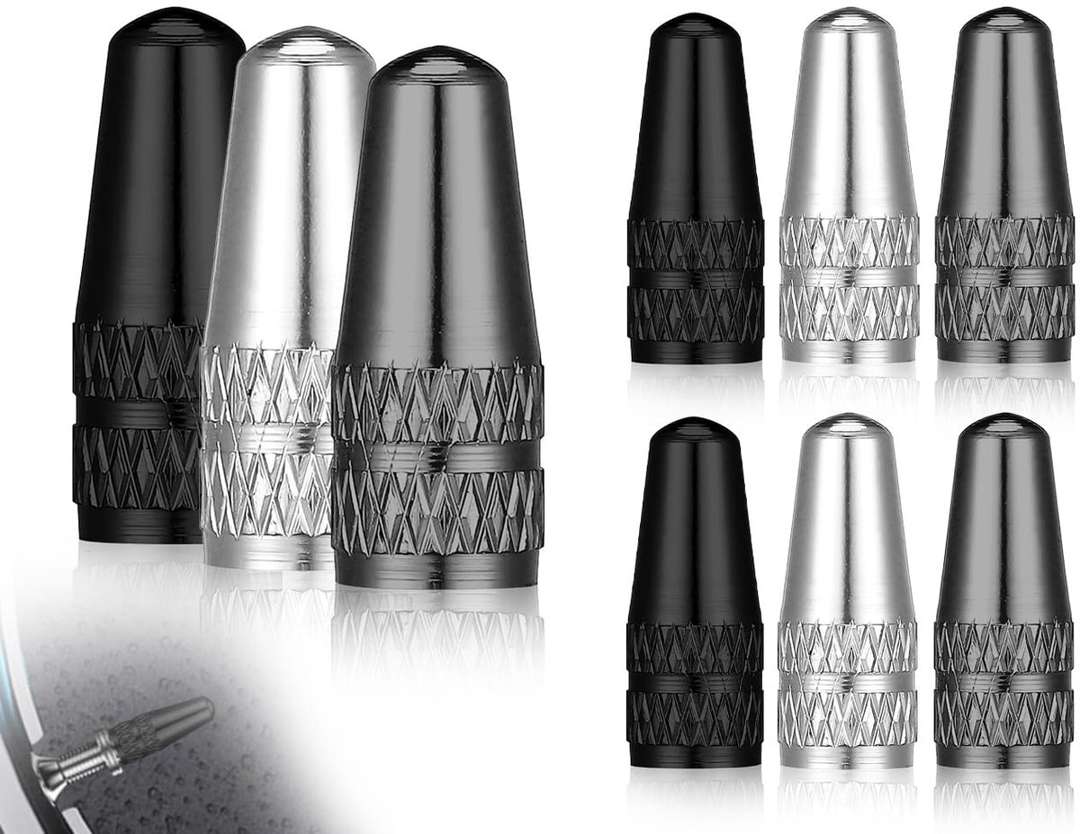 Dailygoods- Ventieldoppen 6 Stuks - Aluminium - Veelkleurig - Fietsaccessoires - Betrouwbaar - Geschikt voor dagelijks gebruik
