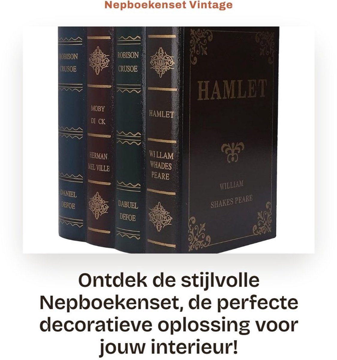 Dailygoods- Boekendozen Vintage - Decoratieve Opbergdoos - Kunstlederen Boekdecoraties - Geheim Compartiment - Gouden Tint - Bureaublad Organizer