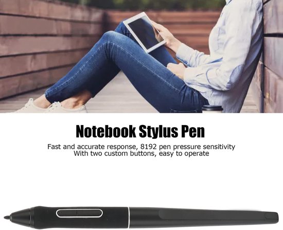 Dailygoods- Stylus Pen 8192 Drukgevoelig - Digitale Pen - Lichtgewicht - Ergonomisch Ontwerp - Twee Aangepaste Knoppen - Compatibel met HUION Kamvas Pro 12/13/16/20 — afbeelding 2