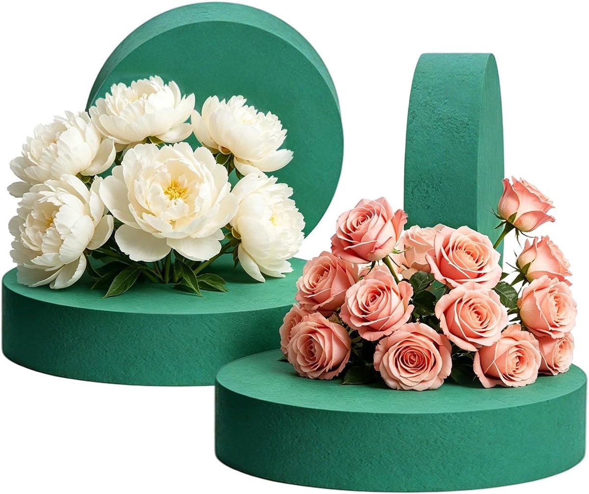 Steekschuim 20 cm - ronde bloemschuimset - 4 stuks - ideaal voor kunstbloemen en bruiloften - ShopVlot