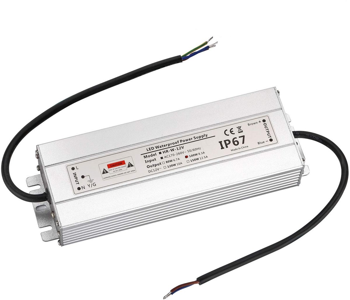LED transformator 220V naar 12V - Waterdicht IP67 - 100W converter - Ideaal voor zwembadprojector - ShopVlot