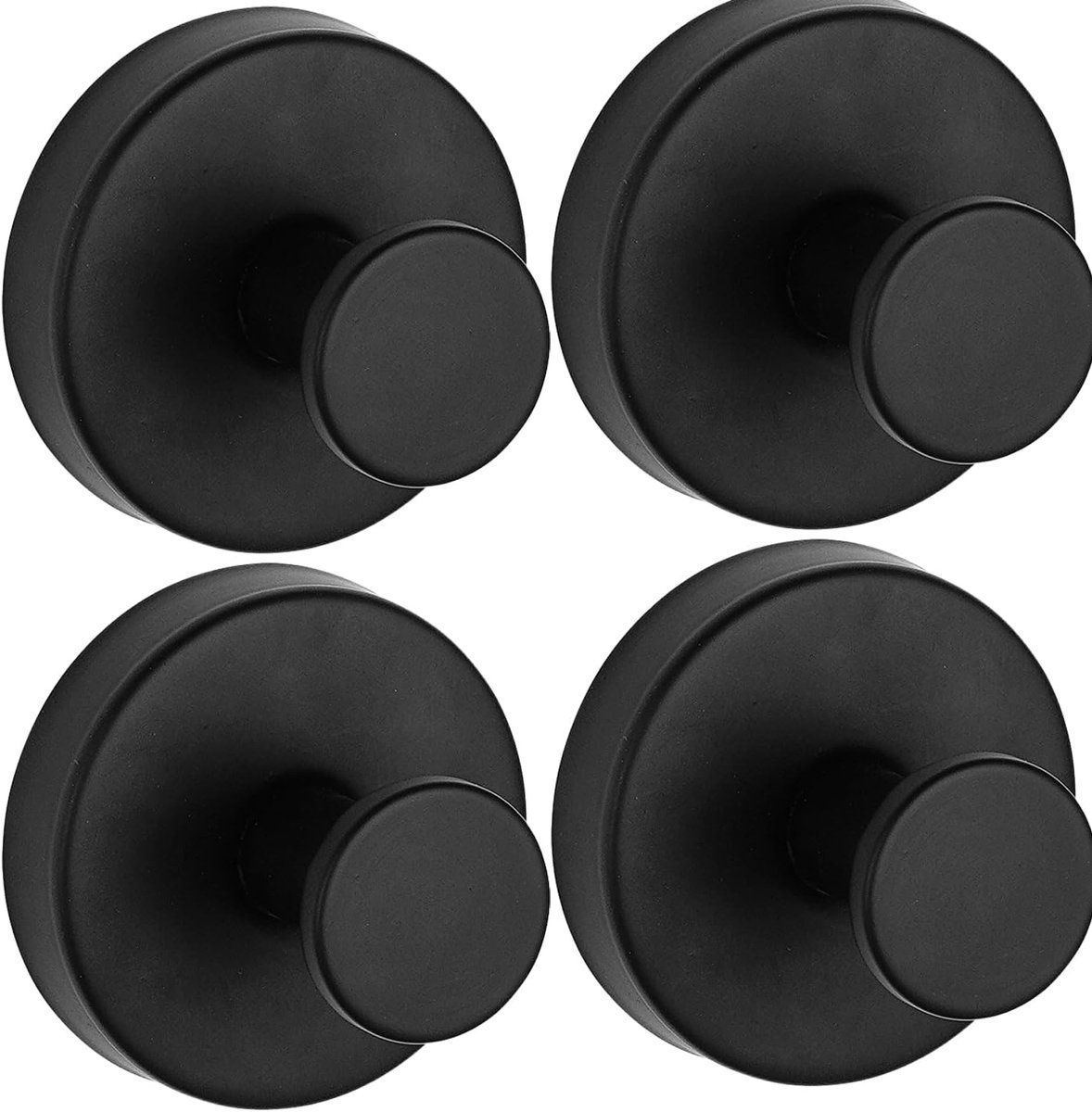 Suction cup haken 4 stuks - RVS zwart - Waterdicht ontwerp - Voor handdoeken en badjassen - ShopVlot