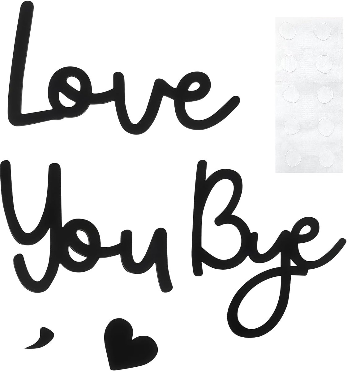 Deurhanger Love You Bye - Zwart Hout 18x10cm - Handgemaakt - Perfect voor Hal en Trap - ShopVlot