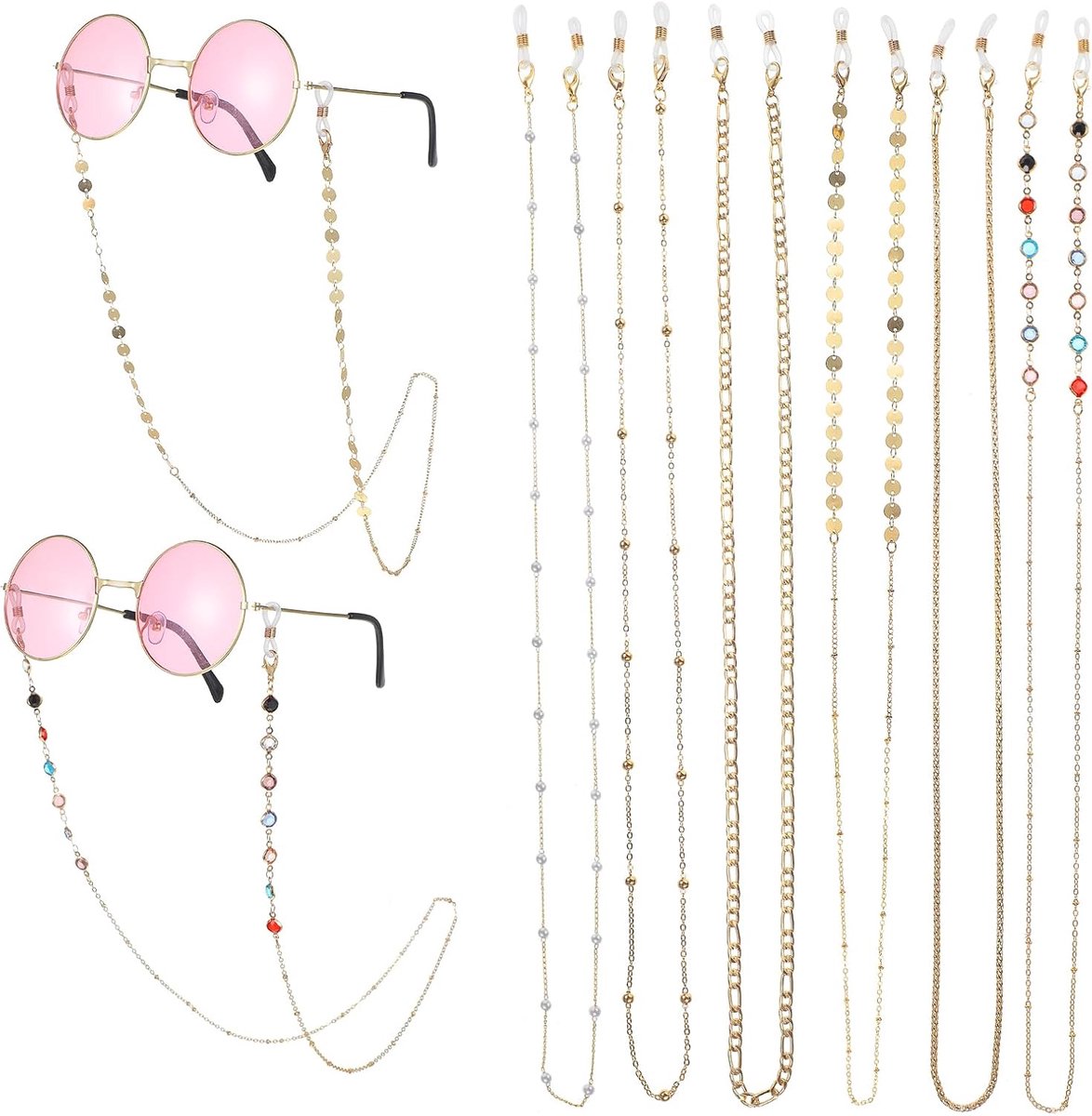 Brillenketting dames - kristallen parel - dunne anti-verliesketting - stijlvol en praktisch - ShopVlot