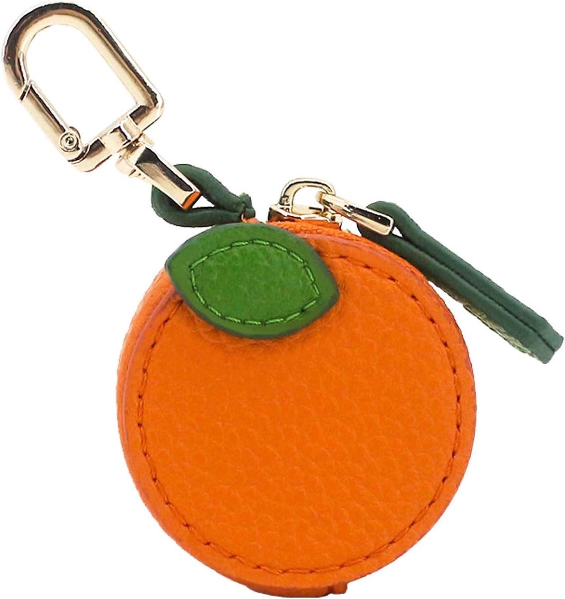 Mini handtas dames - oranje design - leer - schattige fruitaccessoires voor je munten - ShopVlot