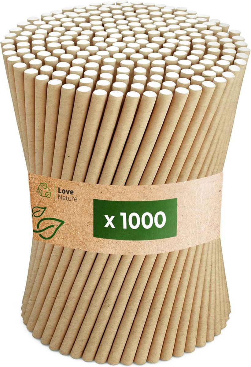 Papieren rietjes 1000 stuks - biologisch afbreekbaar - milieuvriendelijk - perfect voor feesten - ShopVlot