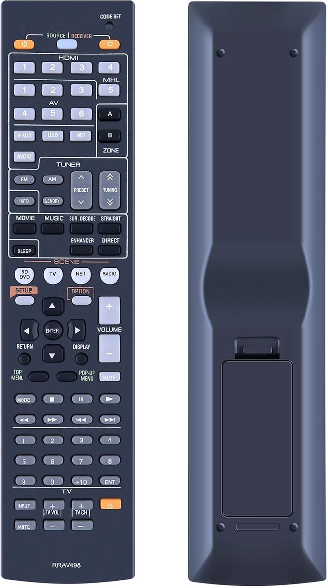 Afstandsbediening voor Yamaha AV-ontvanger - vervangend model - geen programmering nodig - eenvoudige bediening - ShopVlot