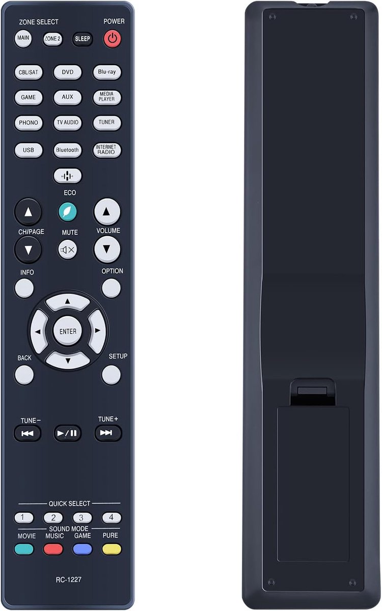 Afstandsbediening RC-1227 - Vervangend model - Geschikt voor Denon-ontvangers - Eenvoudig in gebruik - ShopVlot