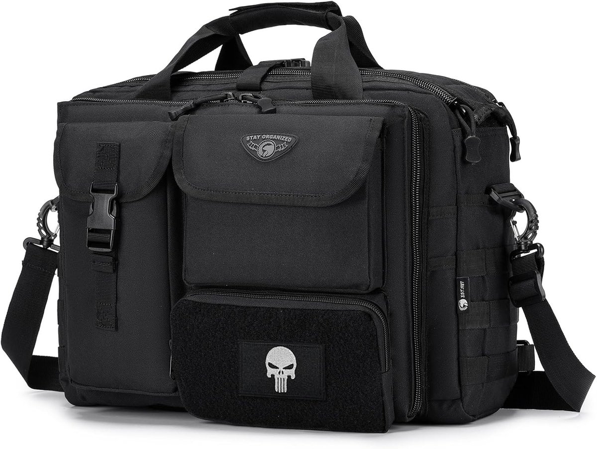 Tactische schoudertas 14/15.6/17.3 inch - multifunctioneel - werk- en schooltas - ideaal voor laptop en camera - ShopVlot