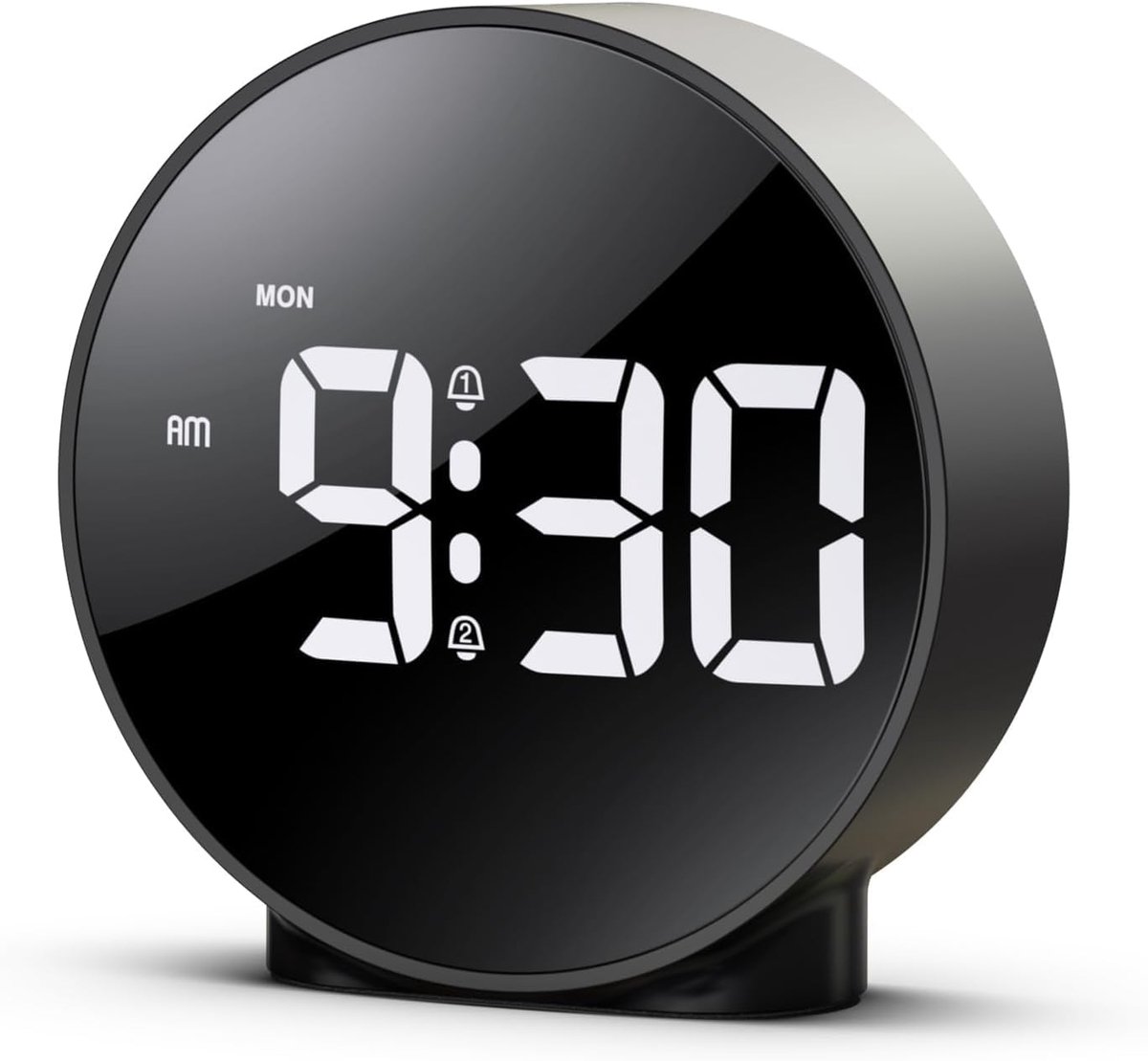 Digital Alarm Clock for Teenagers, Alarm Clocks Bed with Large Curved LED Display, Battery/USB Powered LED Clock with - ShopVlot