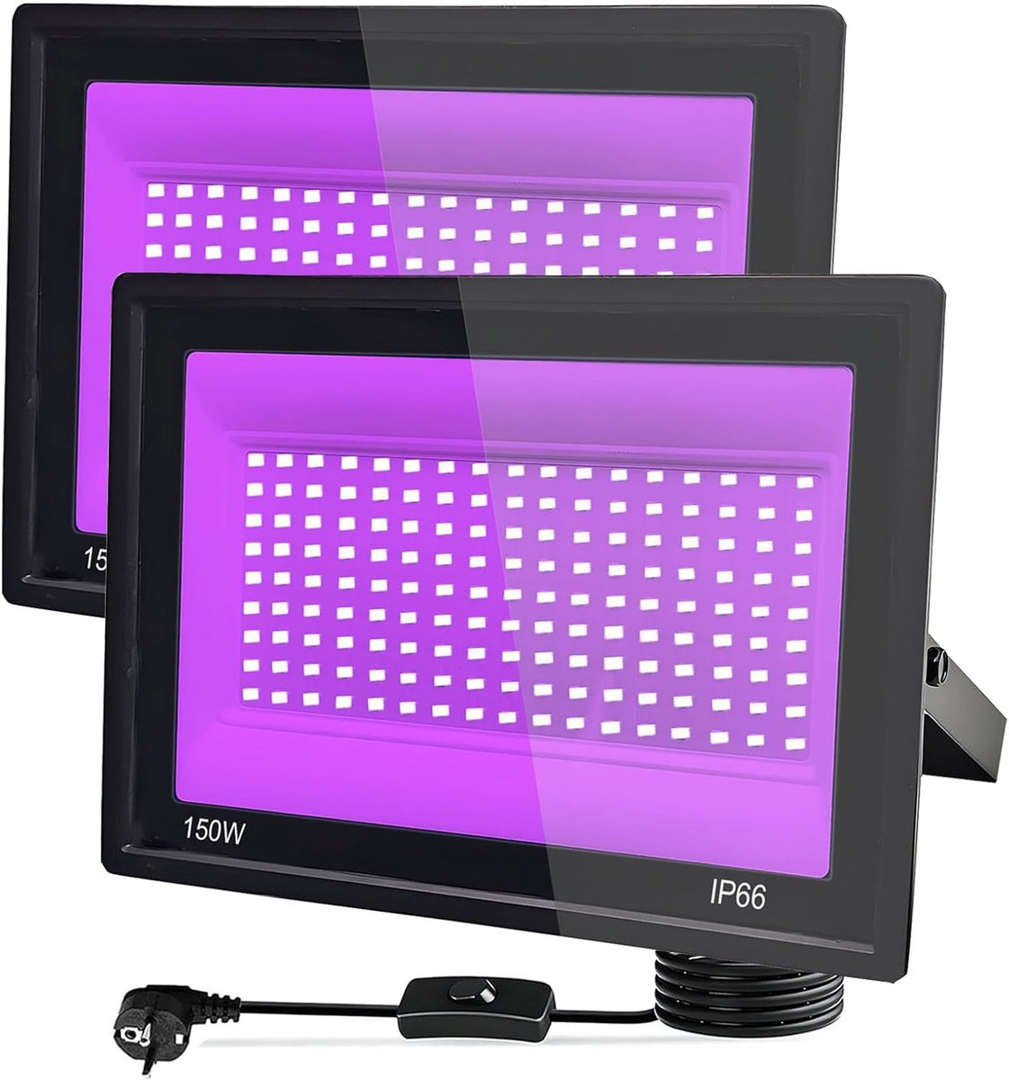 2pcs UV Black Light Spotlight 150W, IP66 Waterproof UV LED Blacklight, 395-400nm UV Floodlight, LED Black Light For - ShopVlot