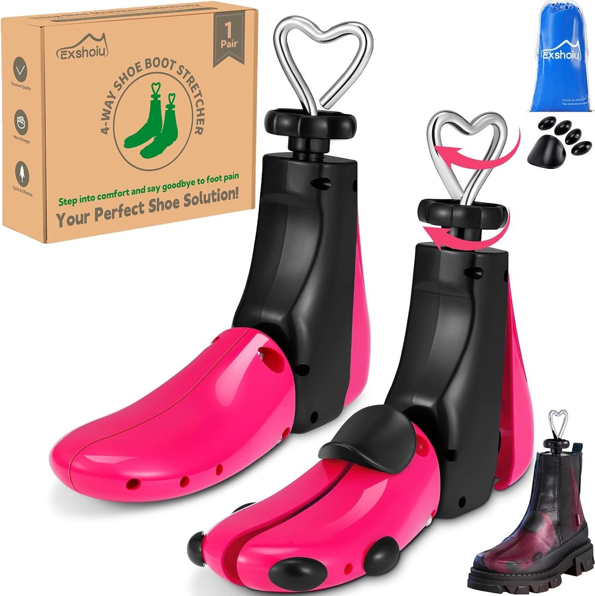 Shoe Stretcher for Men and Women, 4-Way Boot Stretcher, Stretcher for Wide Feet - ShopVlot