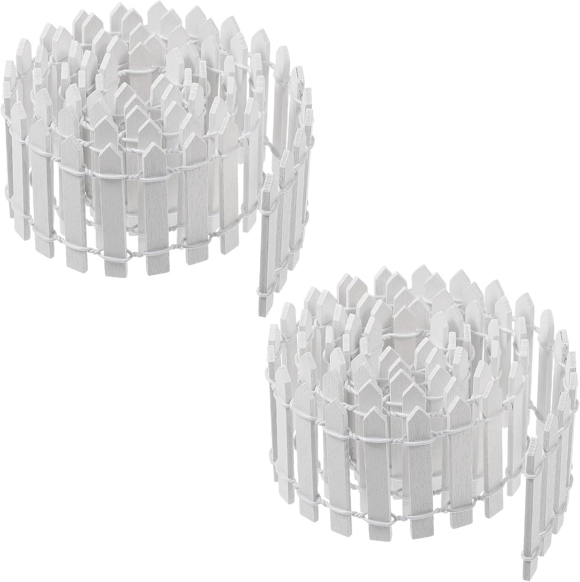 2pcs Miniature Fence Crafts 90cmx5cm Mini Garden Fences Gnomes Miniature Accessories Small White Slatted Gnome Door - ShopVlot