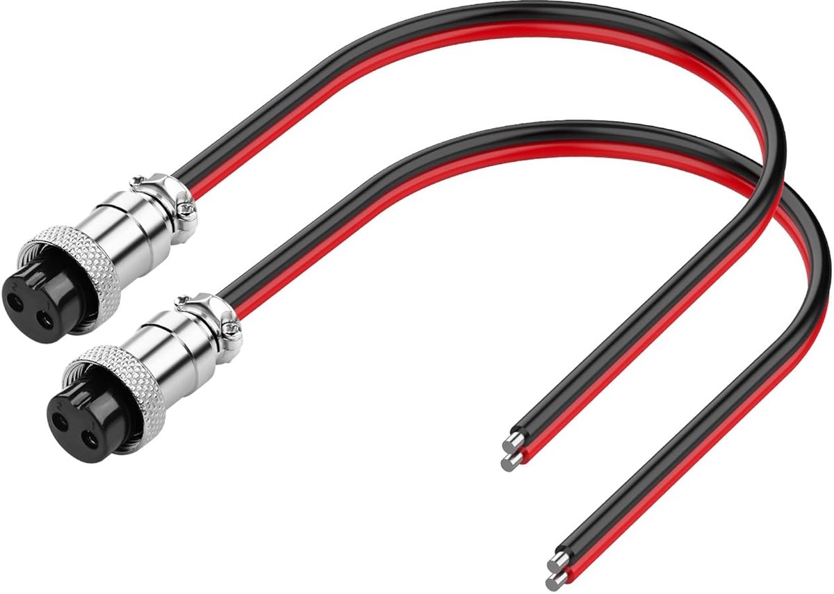 SinLoon GX16 2-Pin Pigtails Electronic Cable Connection, Cable Bar, Industrial Round Connector, Aviation Plug, 30 cm - ShopVlot