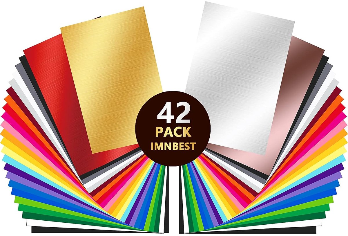 42 Pieces Vinyl Film 30.5 x 20.5 cm Plotter Film with Permanent Adhesive Film, 42 Self-Adhesive Vinyl Films for 24 - ShopVlot