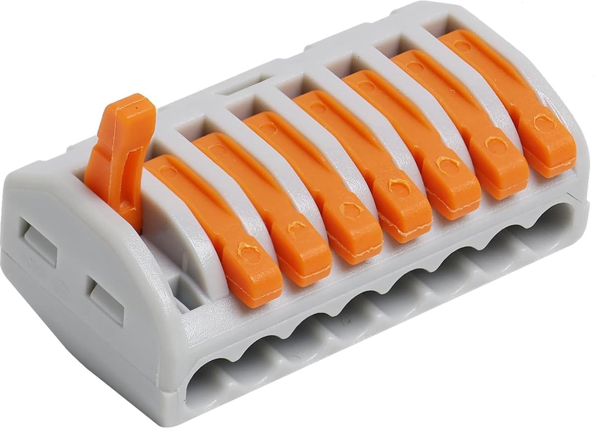 Pack of 10 Cable Connectors with Lever, 8-Port Chandelier Clips, Plug-in Electrical Clamps, 250V 32A, Corrosion - ShopVlot